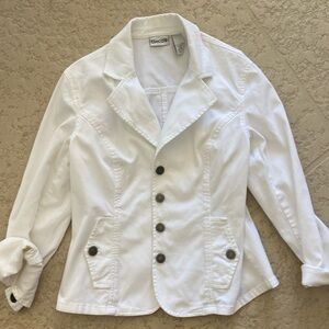 Chico’s White Corduroy Fitted Jacket size 0 size 4
